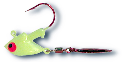 55334 - Fluorescent Chartreuse 1/4 oz SS Red Tail Flasher Twin Pack 