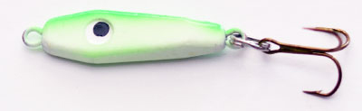 57795 - NEW Green Back - SUPER GLOW Green- 1/4 oz Plane Jane Jigging Spoon 
