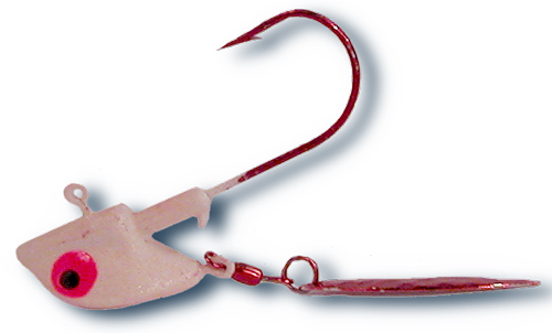 55281 - Cherry Bom -  SUPER GLOW 1/8 oz LS Red Tail Flasher Twin Pack 